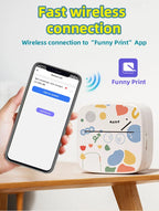 DOLEWA D2 Doodle Portable Printer Thermal Paper Printer Label Sticker Paper Print Wireless Label Maker Printer for DIY Photo Pri
