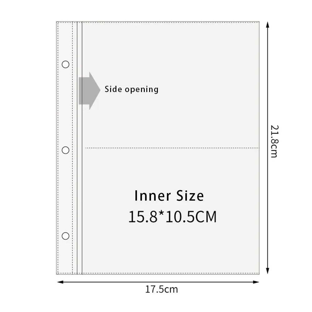 A5 3/7 Ring Binder Transparent Photo Album PP Inner Page Sleeves 1/2/4/6-Grid DIY Photocard Collect Book For 3 4 5 6 7 Inch Card