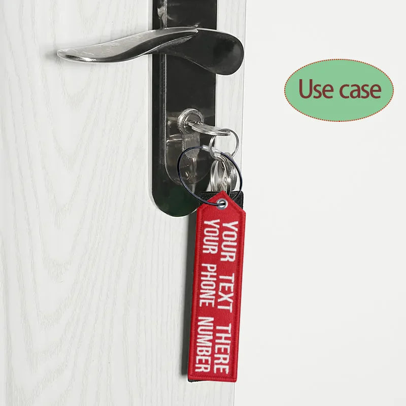 Personalized Keychain Luggage Tag Suitcase Travel Label Double-sided Embroidered Same Text