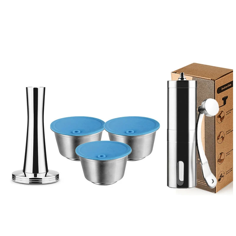 Refillable For Dolce Gusto Capsule Silicone Sleeve Stainless Steel Metal Dolci Gusto Coffee Maker Coffee Scoop Tamper i Cafilas