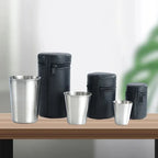 2025 4Pcs Outdoor Travel Stainless Steel Cups Mini Glasses for Whisky Wine with Case Portable Drinkware 30ml/70ml/170ml