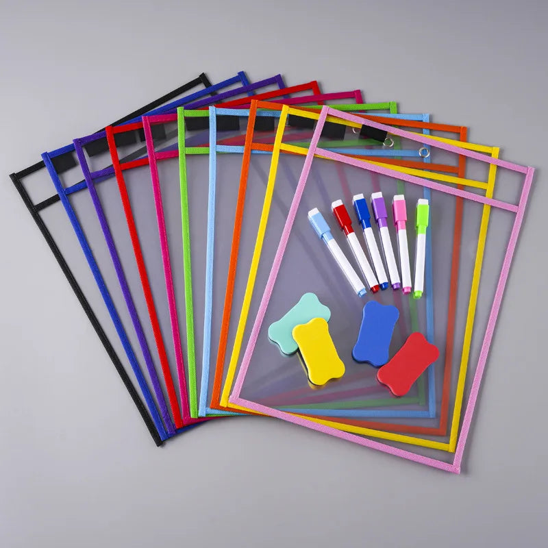 File Set Hanging Set Storage Bag Pet Transparent Dry Erase Bag Document Holder Clear Plastic Organizer Pouch