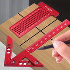 2pcs Center Finder and T-Square Hole Scribe Ruler Kit, Carpenter Center Measuring Tool, Metric & Inch Woodworking Projects Tool