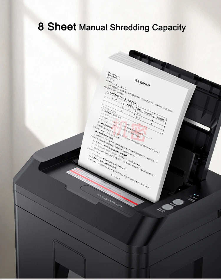 Broyeur De Papier P-5 200 Sheets Waste Paper Shredder P5 Normal Size 2*10mm Auto Feed Electricity Powered Comet Z-500 Office 22L