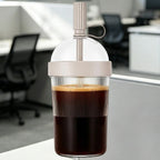 Reusable Coffee Cups with Lids 17oz Tumbler with Straw Tea Mug with Straw for Women Men Travelers Students Home Office Gym