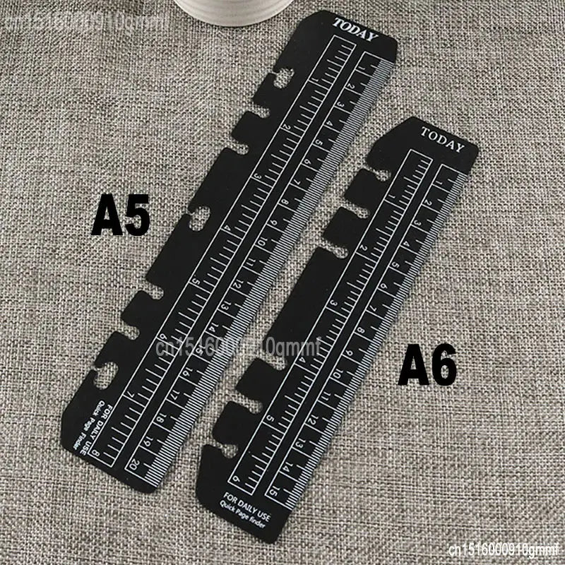 A5 A6 Transparent Black Frosted Bookmark Ruler For 6 Hole Loose Leaf Binder Notebook Planner Agenda Index Ruler Flexible Measure