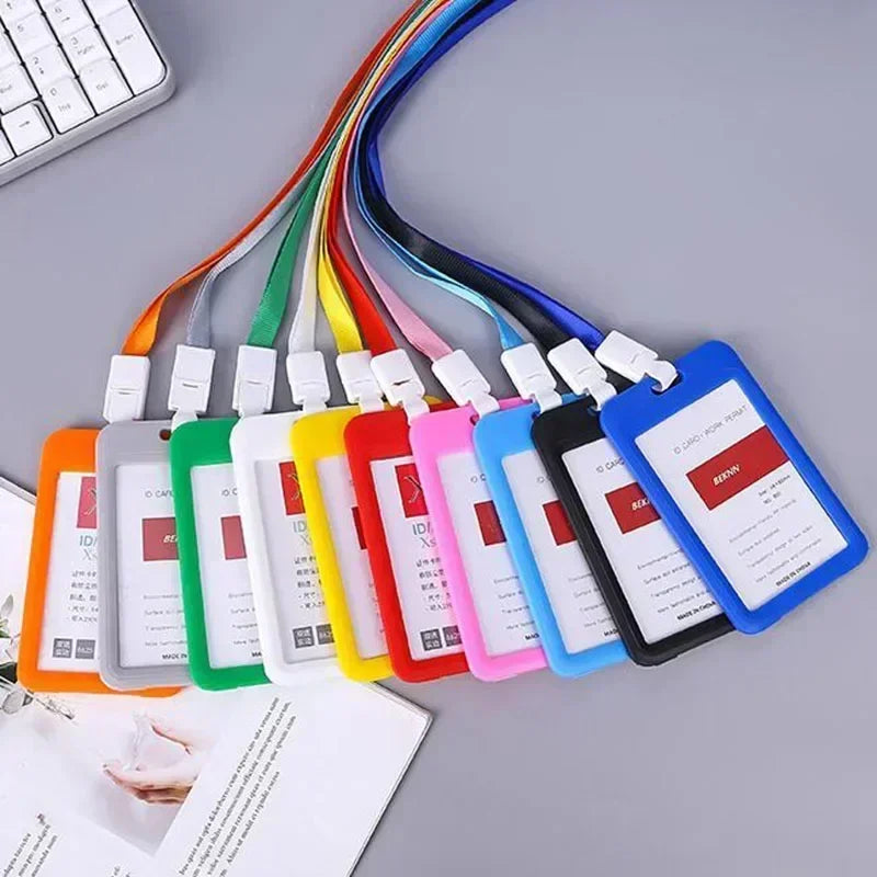 Lanyard Card Covers Women Men Work Permit Holder Credit Card Holder Neck Strap Students Kids Bus Cards Case ID Card Holder
