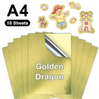 10Sheets 100% Transparent Printable Vinyl Sticker Paper Self-adhesive A4 Glossy White Copy Paper for Inkjet Printer DIY Stickers