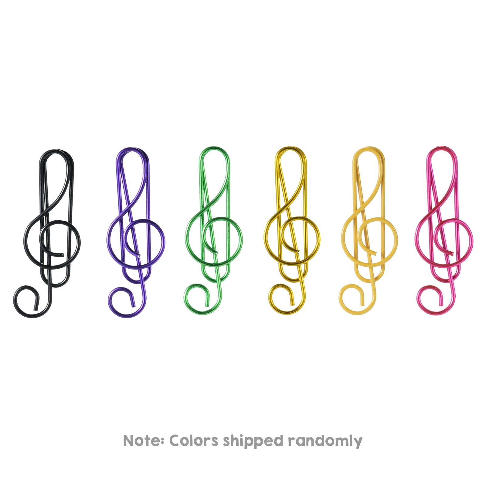 30/50/100PCS  Paper Clips Cute  Musical Note Paperclip Multicolor Metal Bookmarks for Music Enthusiast for Party Invitation Card