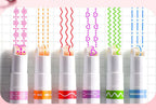 Kawaii Flowers Line Shaped Highlighter Pens, Roller Tip, Curve Liner, Marker for Writing, Journaling,Drawing Stationery, 6Pc Set