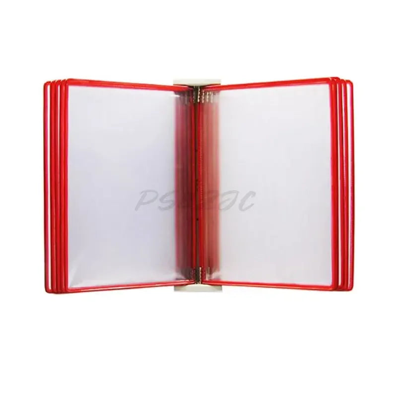 10 Page Flipping Folder A4 Wall Mounted Standard Operation Manual Data Display Rack PVC+metal Frame Material