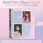 A5 Notebook Photocard Binder with 10 Pockets Sleeves, 6 Ring  PU Leather Binder Loose Leaf Personal Organizer Photo Binder Book