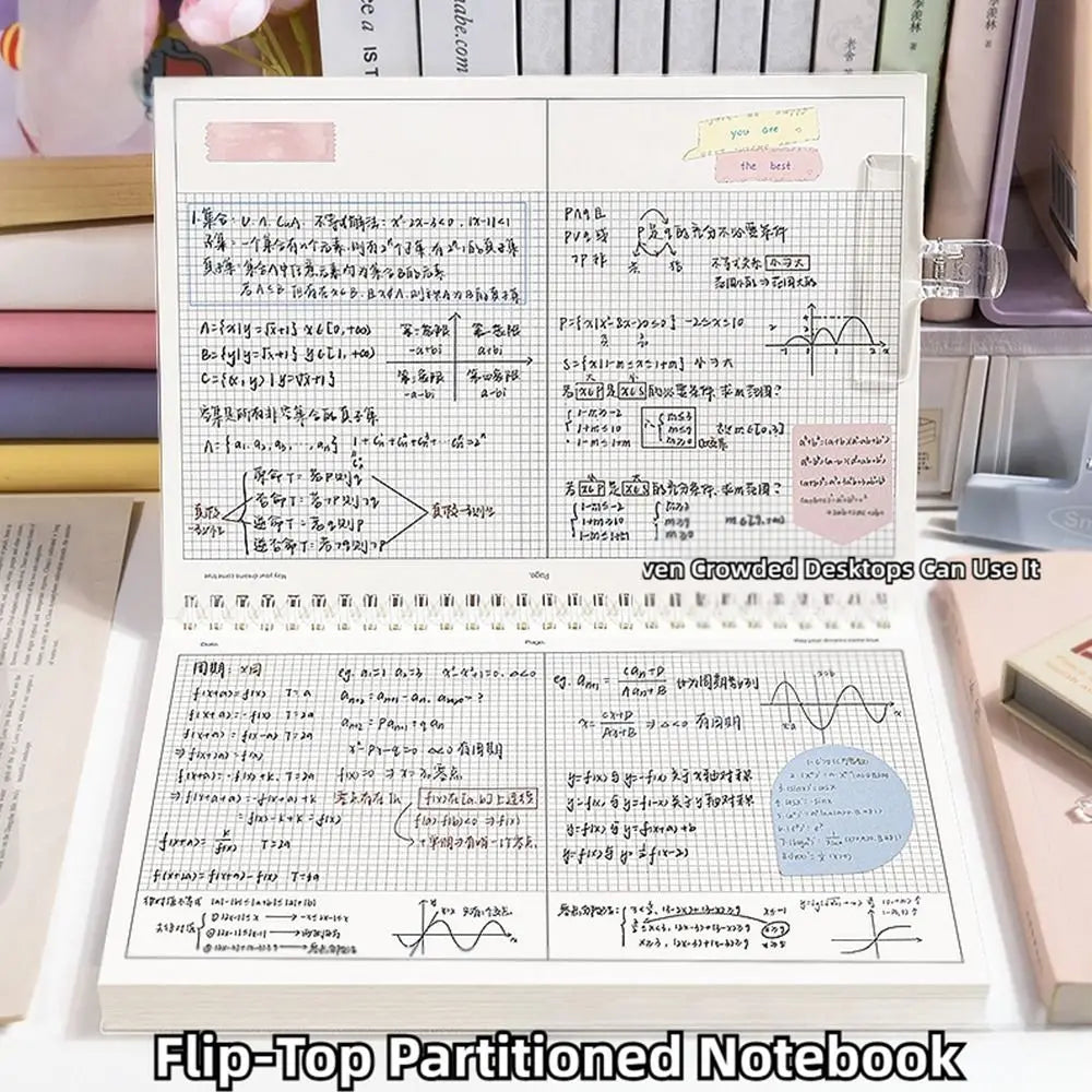 Portable Multi-functional Thicken Paper Coil Notebook Grid/Horizontal Lines Partition Design Writing Memopad B5 Notepad Students