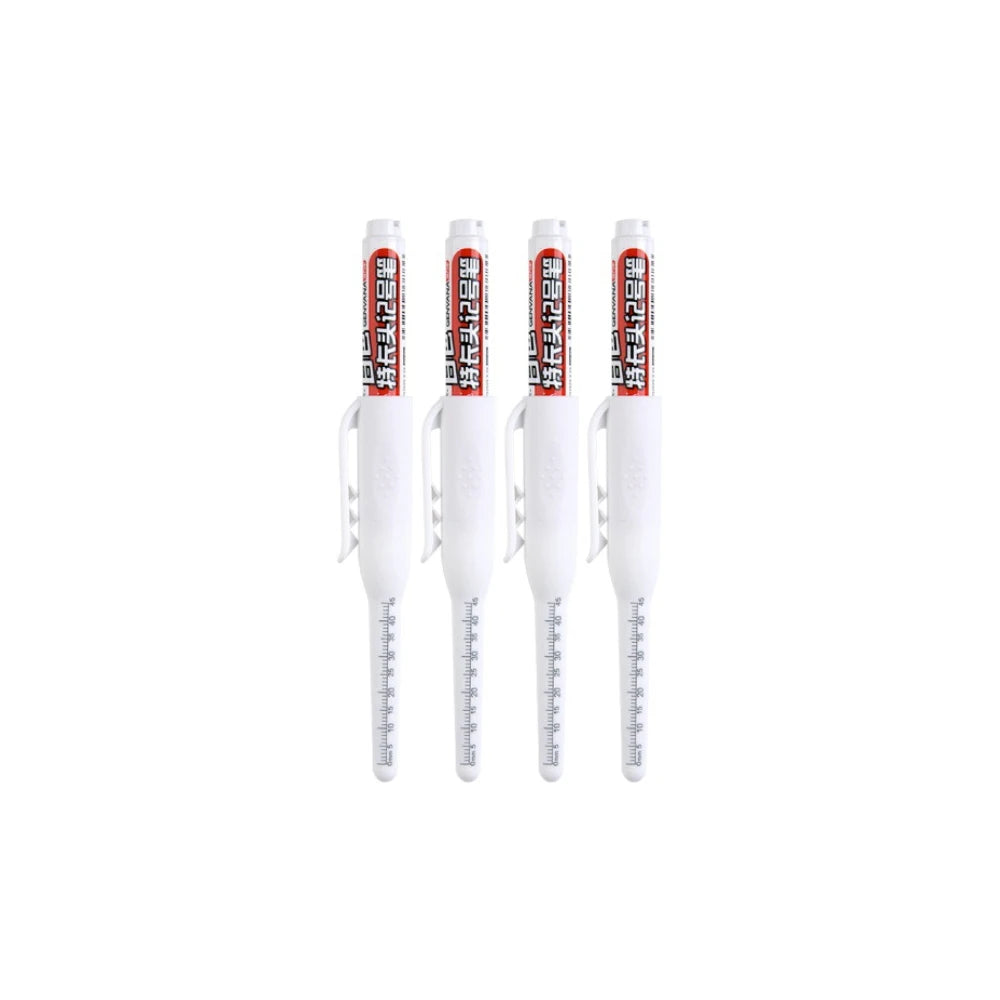 4-40Pcs White/Black/Blue/Red 45mm Deep Hole Marker Pens Long Nib Head Carpenter Pen Waterproof for Measuring Woodworking Office