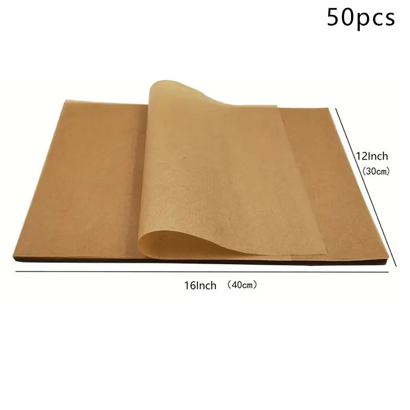 50/100Pcs Parchment Paper Baking Sheets Non-Stick Precut Baking Parchment Baking Paper Will Not Curl Burn Wax Paper