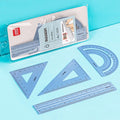 Maths Protractor Triangle Ruler Geometry Straightedge Examination Stationery School Supplies Aluminium Ruler Set Metal Rulers