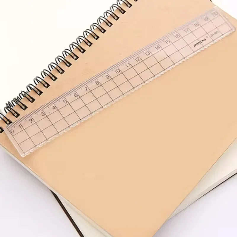 20CM Minimalist Unprinted Straight Edge Transparent Square Acrylic Plastic Multifunctional Student Scale Stationery Supplies