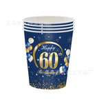 18th 30th 40th 50th 60th 70th Birthday Decorations Men Women Blue Birthday Happy Birthday  Plates Cup Tableware Anniversary