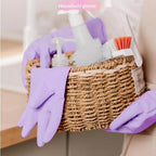 Water Resistant Dish Washing Gloves 1 Pair Durable Latex Rubber Gloves Reusable for Kitchen Cleaning Laundry Gardening Use