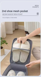 Travel Shoe Bag Storage Bag Washed Diagonal Breathable Mesh Multiple Pairs of Shoes Portable Shoe Box for Business Trips