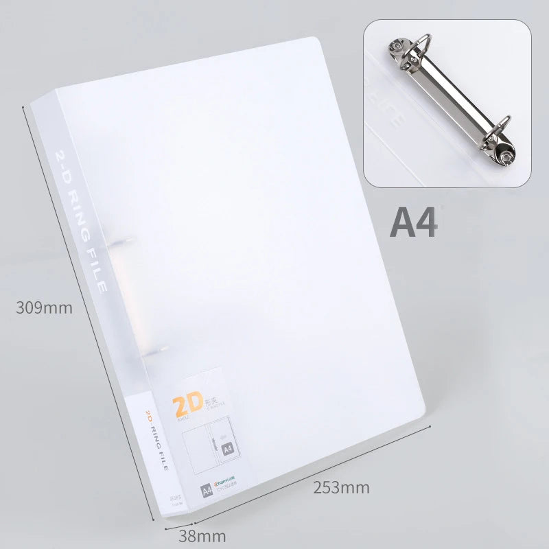2-ring File Binder File Folder A4 Binder Folder Cover Office Document Organizer Can Hold 200 Sheets Test Paper Desk Organizer