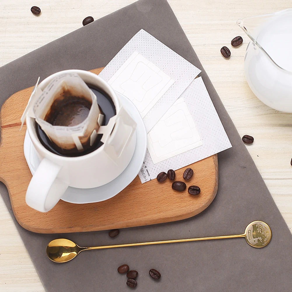50pcs Coffee Filter Paper Bags Disposable Drip Coffee Bag Portafilter Hanging Ear Espresso Coffee Accessories Tea Tool
