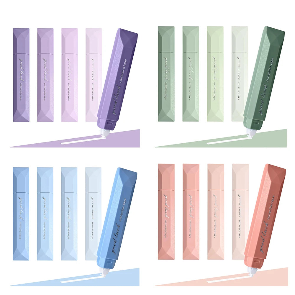 5pcs/box Pen Shaped Correction Tapes Double Sided Adhesive Tape Aesthetic Correction Tape for School Office Supplies