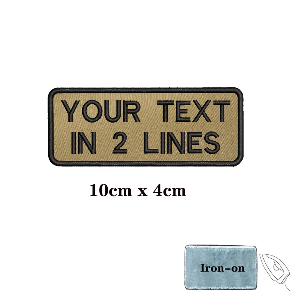 1PC Custom Personalized Name number Patch Stripes Badge tags chevrons Armband Iron On Or Hook Loop embroidered Military Khaki