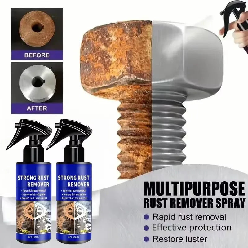 Automotive Car Rust Remover Spray Clean Metal Iron Quickly Auto Exhaust Pipe Rust Derusting Spray Stain Removal Agent