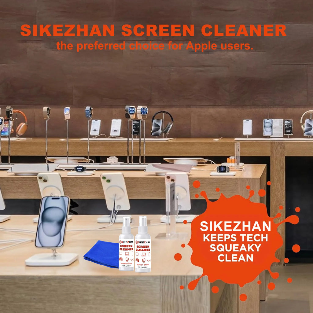 Screen Cleaner Spray Kit Refillable with Microfiber Cloth for iPhone iPad Laptop Glasses Car.Portable Streak-Free Mist 55ml/pc