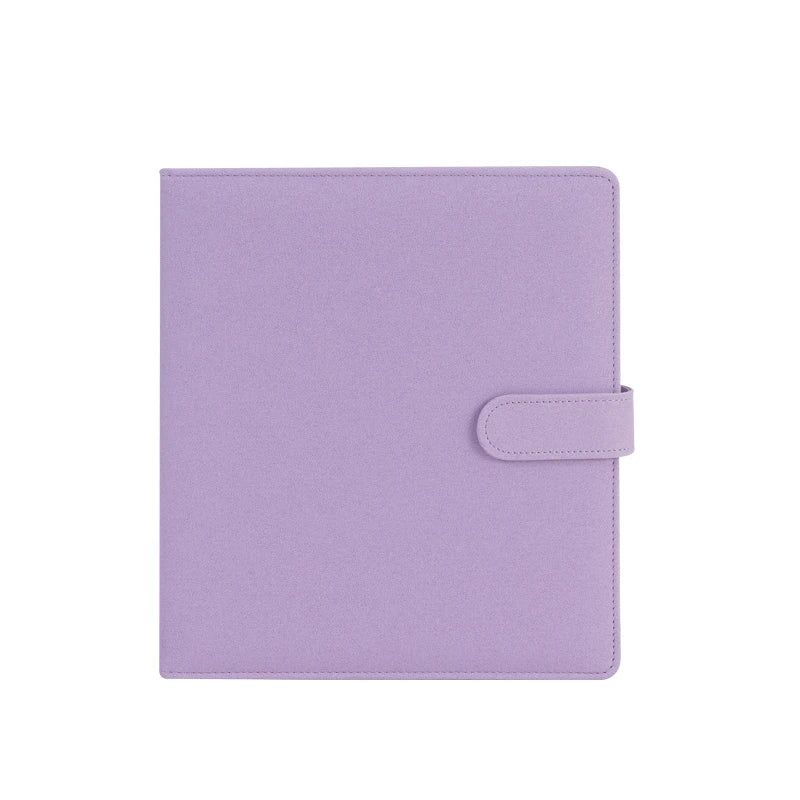 A5 3 Ring Glitter PU Leather Binder with Magnetic Buckle Refillable 4×6 Photo Album Notebook Stationery