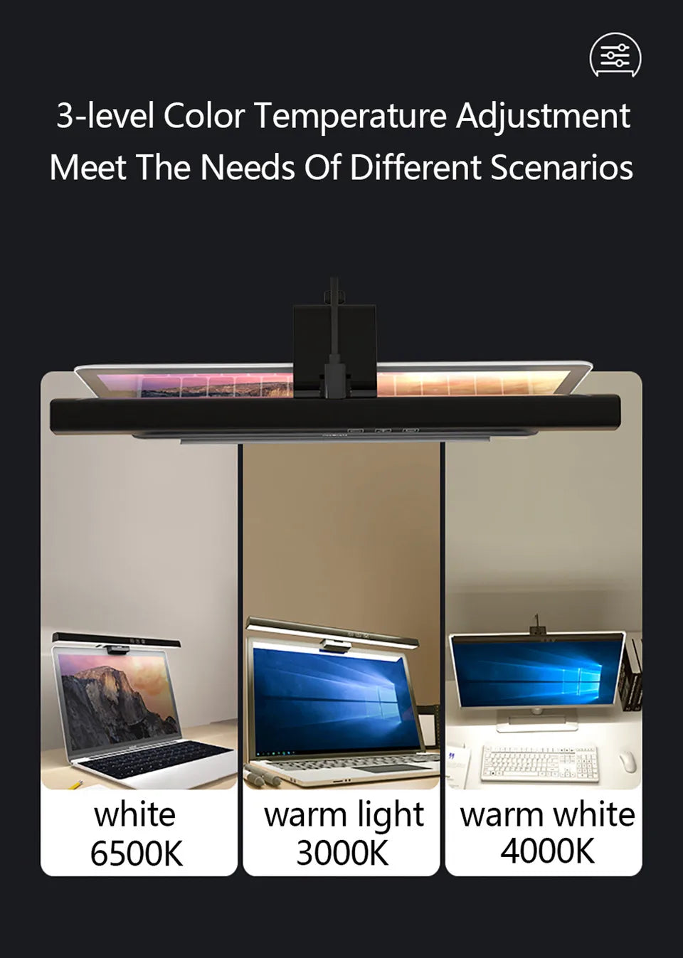 Led Monitor Light Bar Computer Lamps Reading Light Screen Hanging Desk Light Stepless Dimming Monitor For Bedroom Study Room