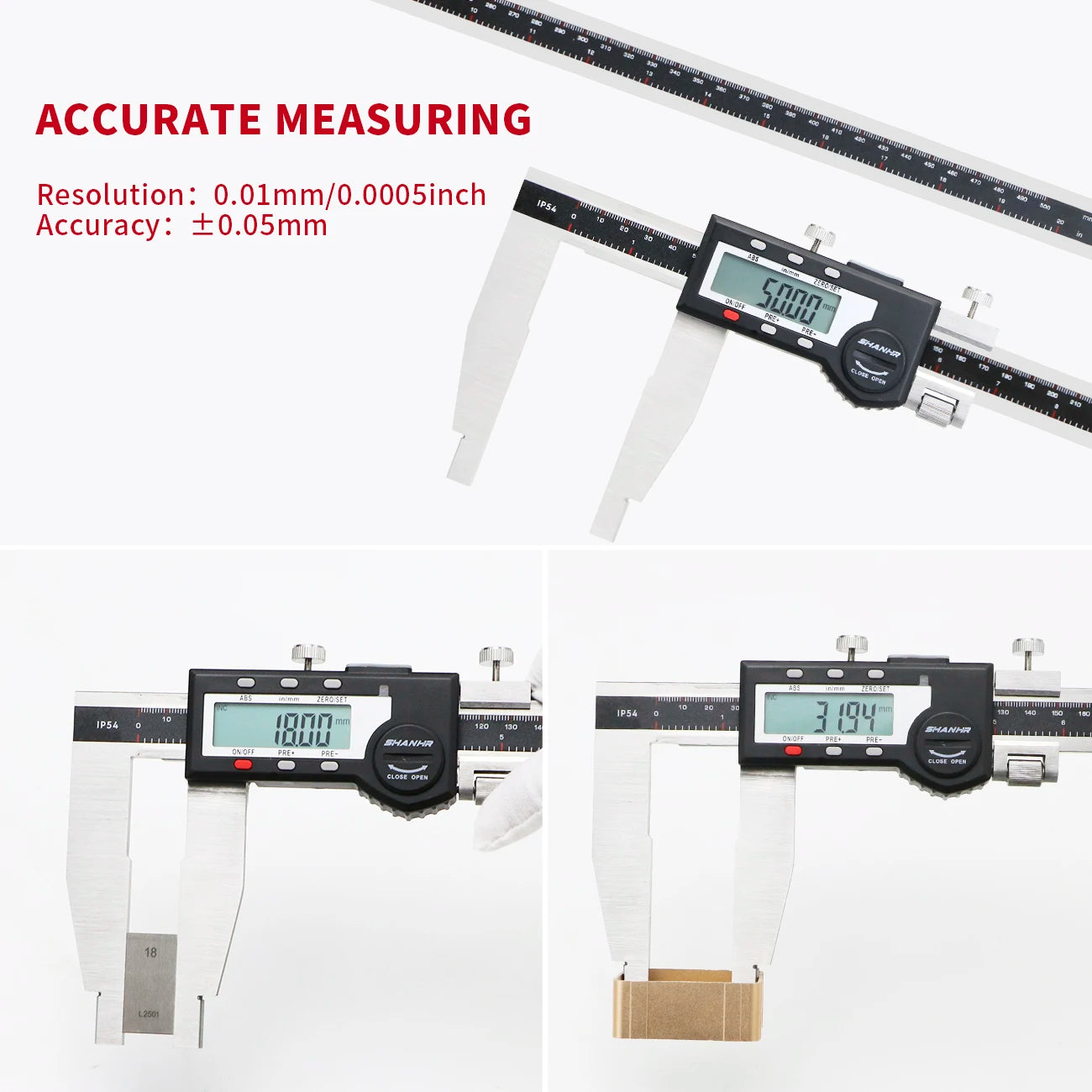 SHANHR 500/600mm Digital Vernier Calipers Electronic Caliper Steel Paquimetro Digital Measuring Tools Messschieber Caliper Gauge