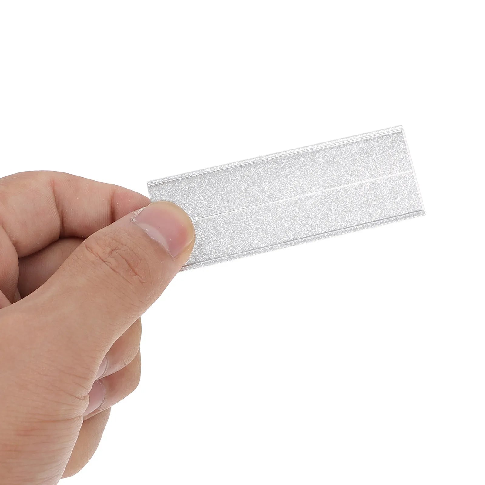 10Pcs Aluminum Alloy Name Tags Small Sign Holder Reusable Identification Badges Nametags Pins Office Hotel Work Badge Holders