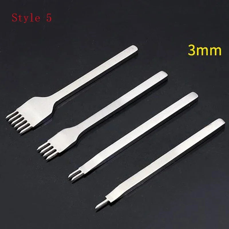 3/4/5/6mm Spacing Punch Tool For Leather Hole Punches Tool Lacing Stitching Sewing DIY Leather Craft Tools 1/2/4/6 Prong