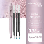1+3 Refill Japan UNI Gel Pen Small Thick Core 0.38mm Smooth Quick Dry UMN-SF-38 Upgrade UniBall One Black School Supplies