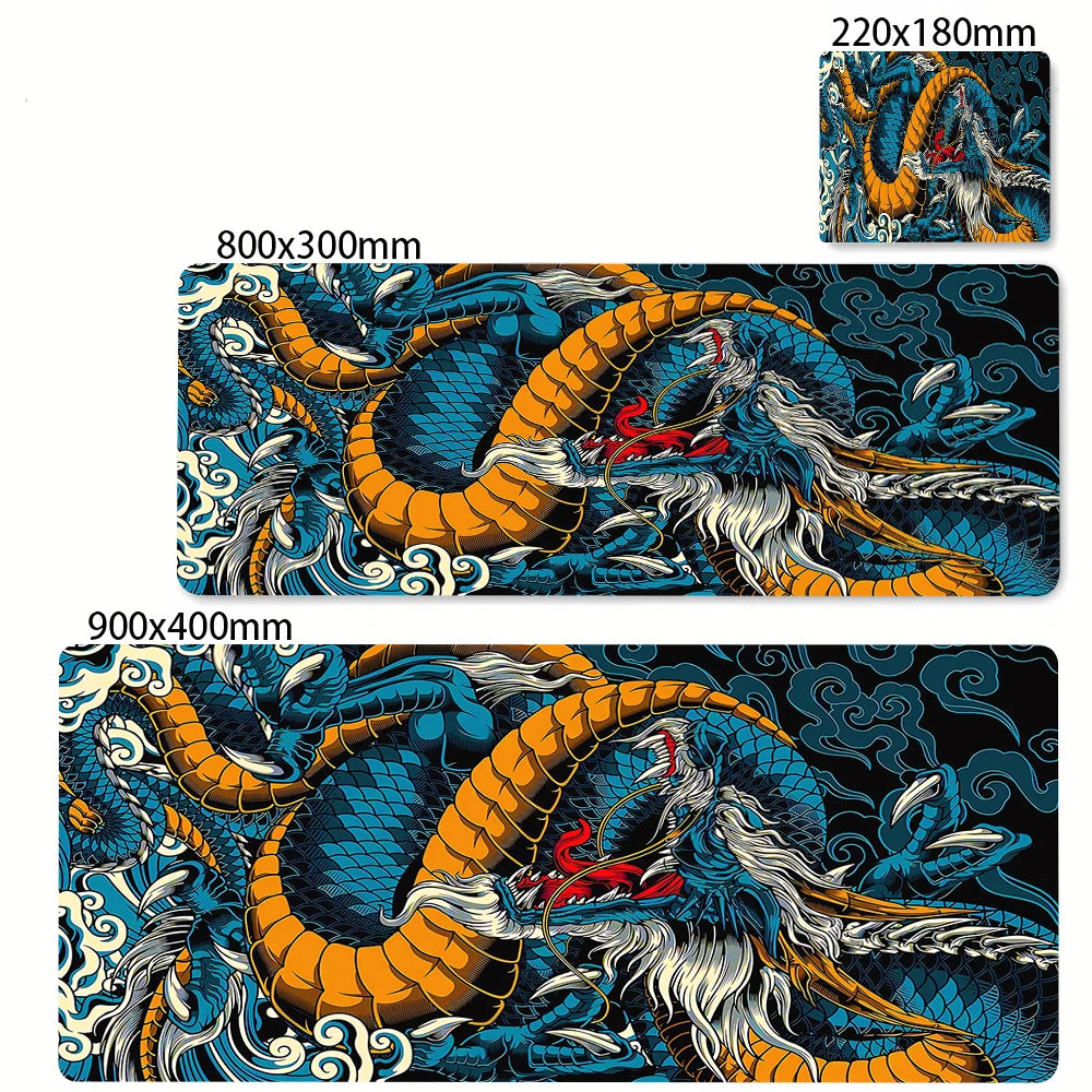Black and White Dragon Large Mouse Mat Gaming Mousepad Big Rubber Base Mouse Pad Purple Deskpad Eyboard Mats Mousepads 400x900