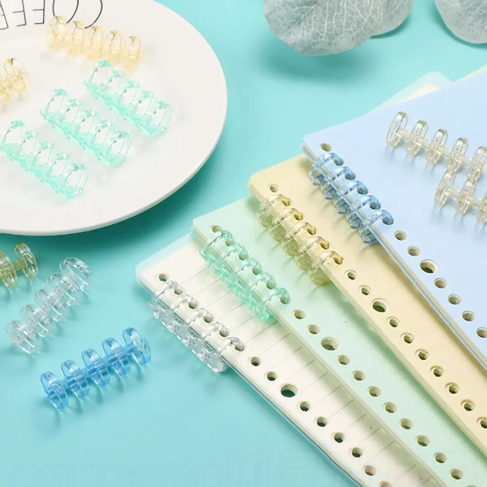 10Pcs Binding Spines Snap Split Binder Rings Learning Cards A4 A5 A6 Notebook Loose Leaf Stationery Office Supplies Plastic