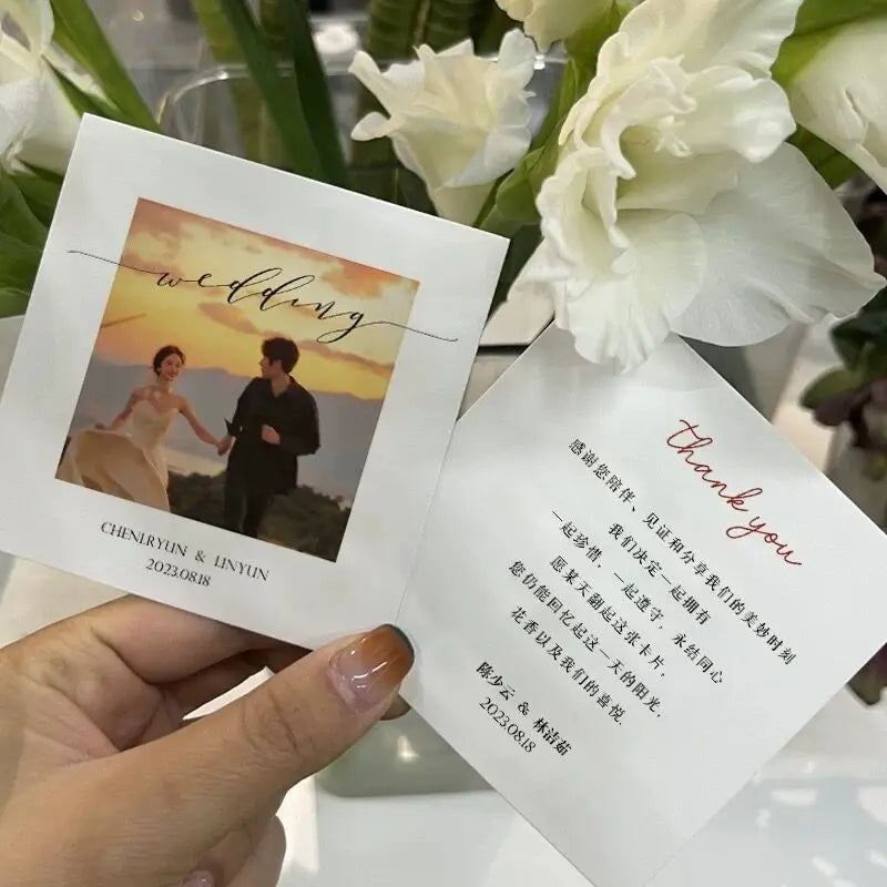 Custom Thank You Card Personalized Business Logo Design Print Wedding Invitation Photo Postcard Happy Birthday Gift Decoration