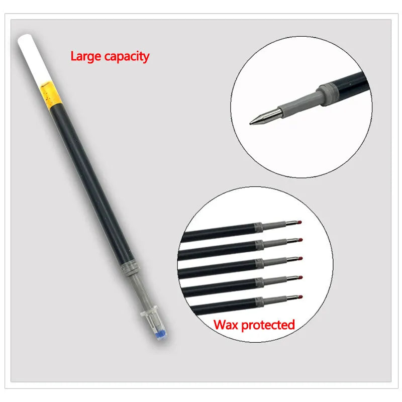 13Pcs Set Ballpen Retractable Gel Pens Black Red Blue Ink 0.5mm Ballpoint Replaceable Refills Office School Supplies Stationery