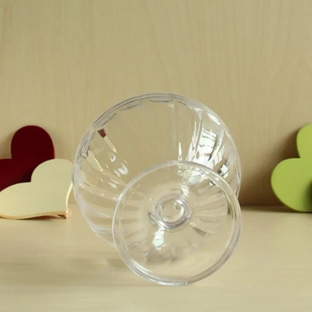 Durable Clear Ice Cream Dessert Cups 250ML Transparent Red Wine Goblet Small Plastic Yogurt Pudding Cup Party Supplies