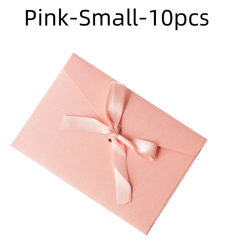 10 Pcs/set Envelope Pearlescent Paper Bow Thicken Ribbon Retro Creative Color Stationery Wedding Invited Gift