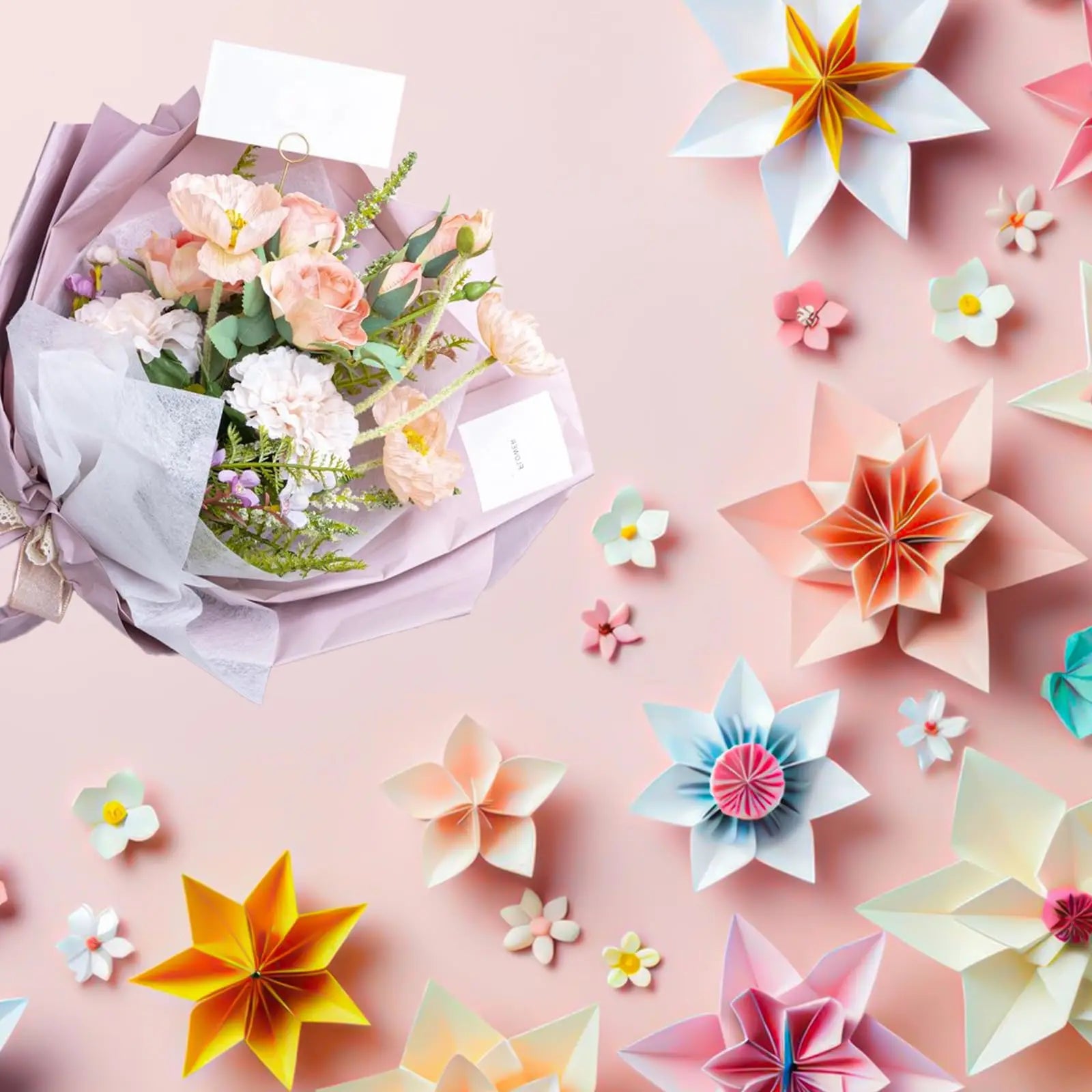 480-Sheet A4 Glossy Tissue Paper Set - 40 Colors for Crafts, Christmas, Wedding Decor & Packaging