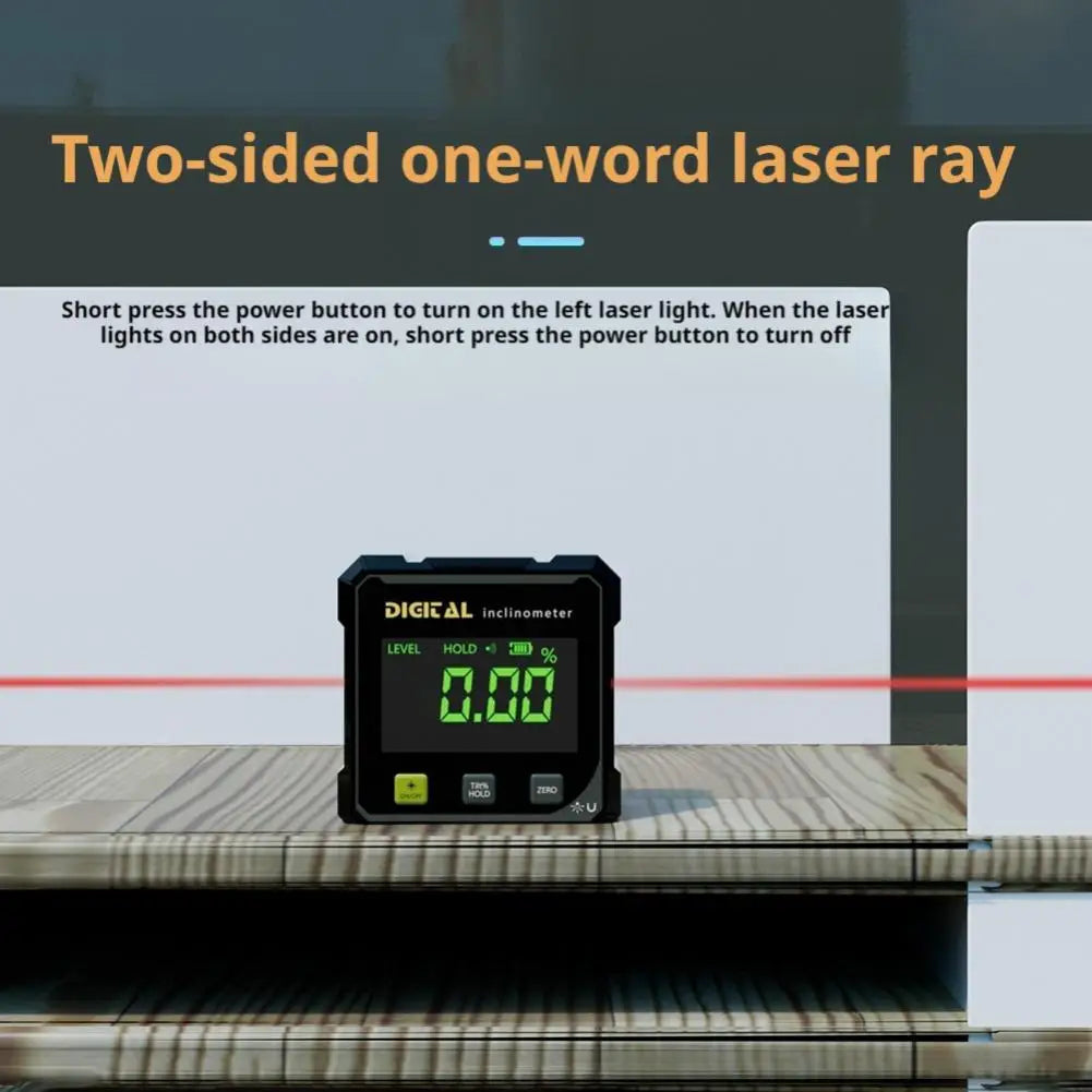 Digital Level Angle Finder Box 360 Degree Measurement Professional Protractor Inclinometer Dual Magnetic Electronic Level Gauge