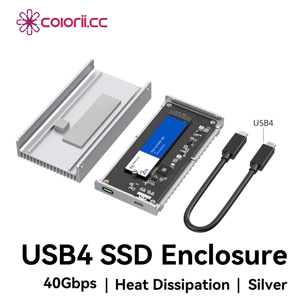 40Gbps M.2 NVMe USB 4.0 SSD Enclosure Thunderbolt USB-C SSD Case Compatible with USB 3.2/3.1/3.0 For Macbook iPad iPhone Case