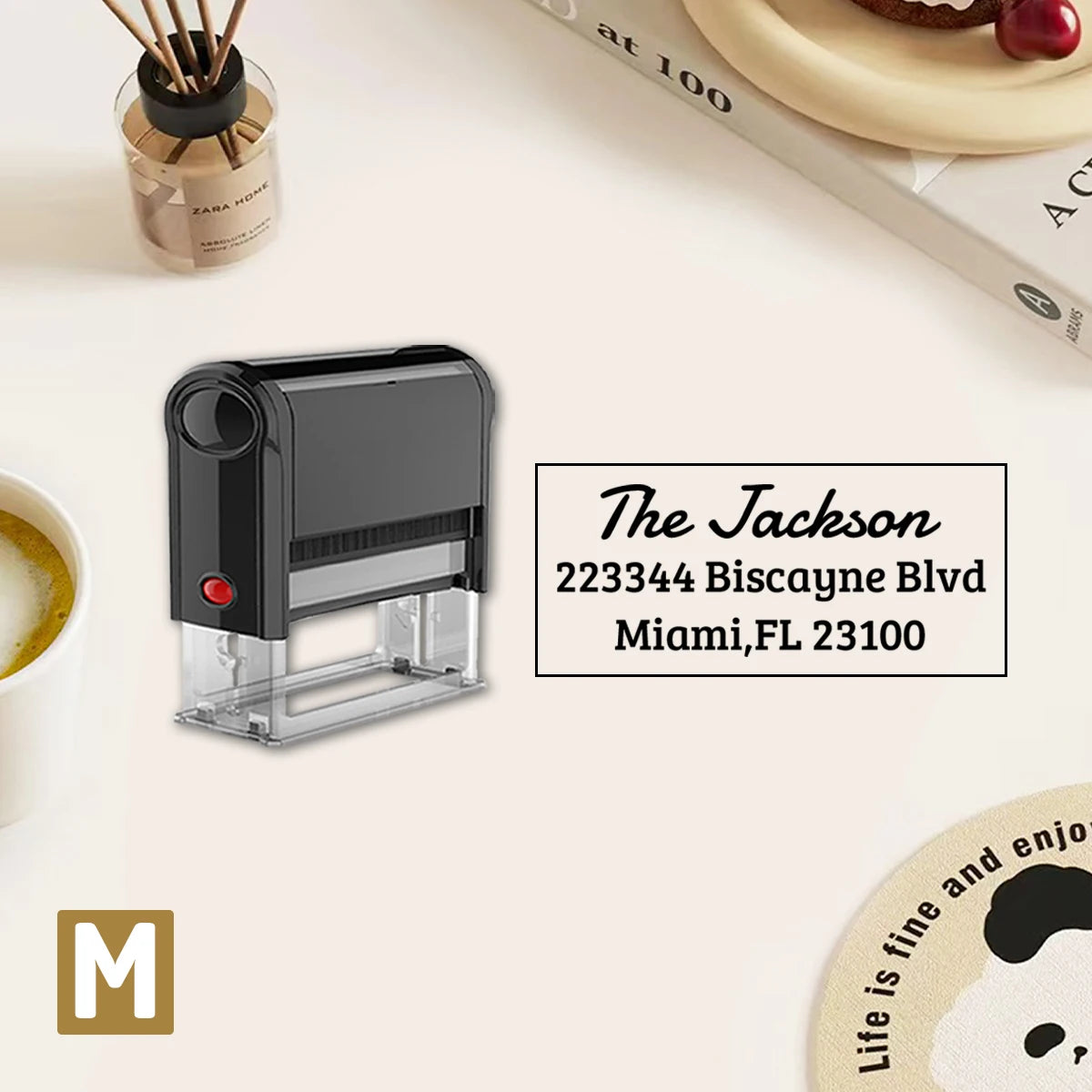 Custom Address Stamp, Return Address Stamps Self Inking Personalized, Customizable Business Stamp, Black Ink Colors, Stamper