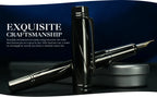 STONEGO 0.38mm Extra Fine Nib Fountain Pen, Black Metal Calligraphy Writing Gift Pen