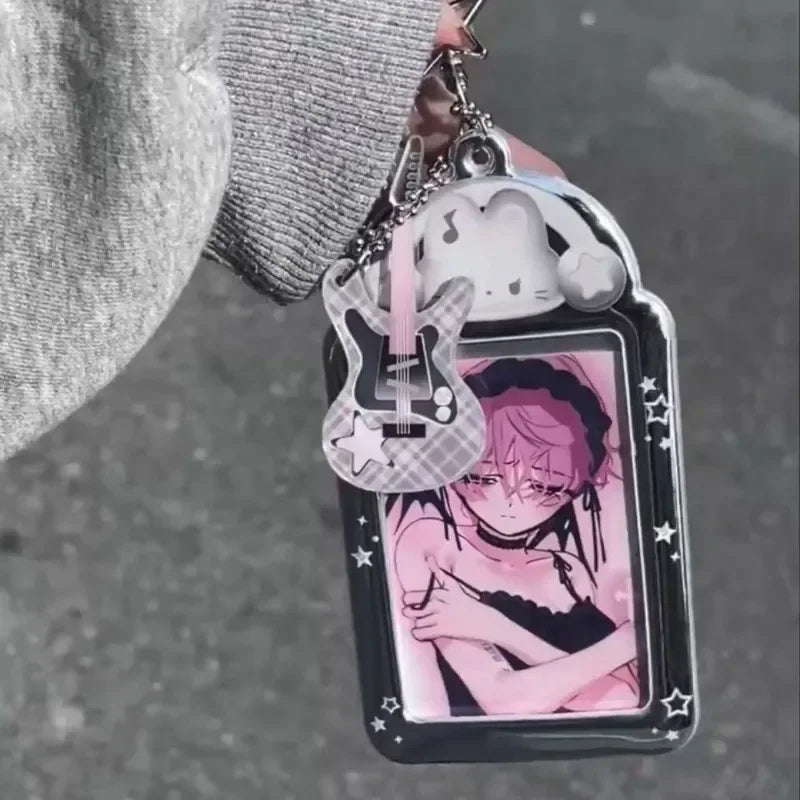 Ins Cat Photo Card Holder Kpop Photo Card Display Pendant Student ID Card Protective Cover Kpop Supplies