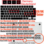Multi-Language Keyboard Protector Compatible with for MacBook Air/Pro M5-M4 A2779,A3434,A3241 | Arabic, FR, RU, ES, IT Layouts