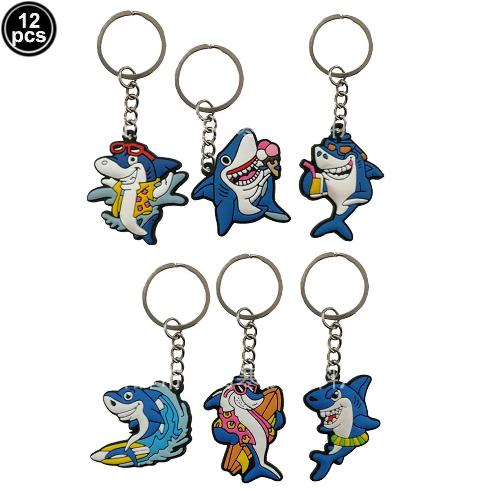 Ocean Shark Theme Disposable Tableware Cute Cartoon Marine Animal Plastic Tablecloth Kids Birthday Party Baby Shower Decor
